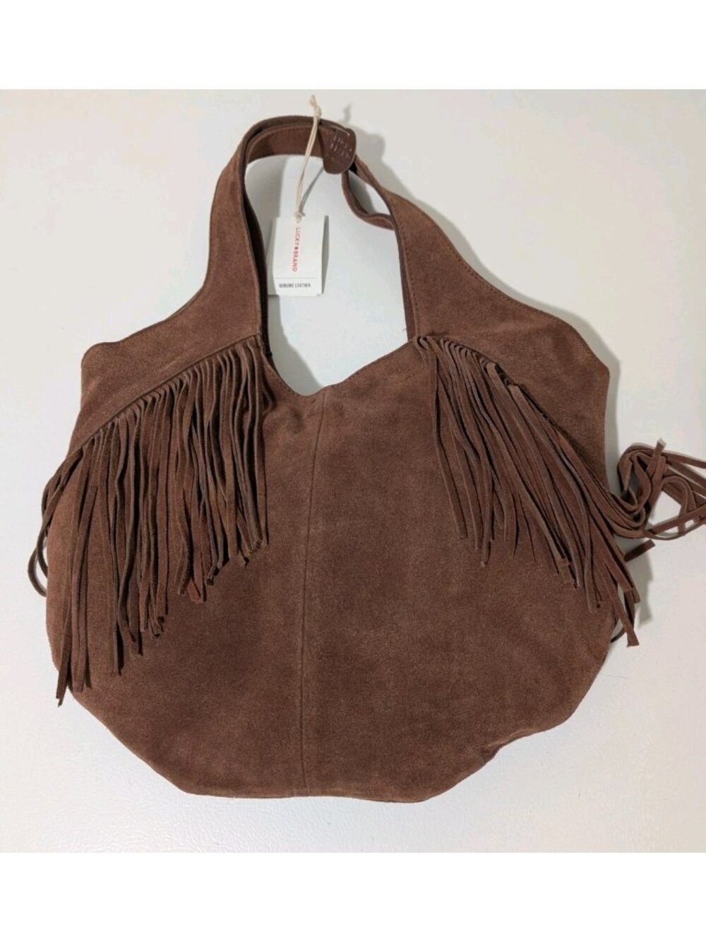 Lucky Brand Nyra Suede Leather Fringe Hobo Bag Honey Tan NWT $228 Boho Wester
